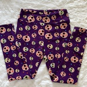 LuLaRoe Halloween Leggings OS Sugar Skull unicorn